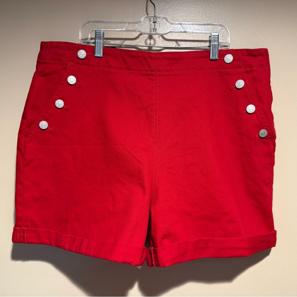 NWT Banana Republic Red High Rise sailor 4” Shorts - Picture 2 of 9